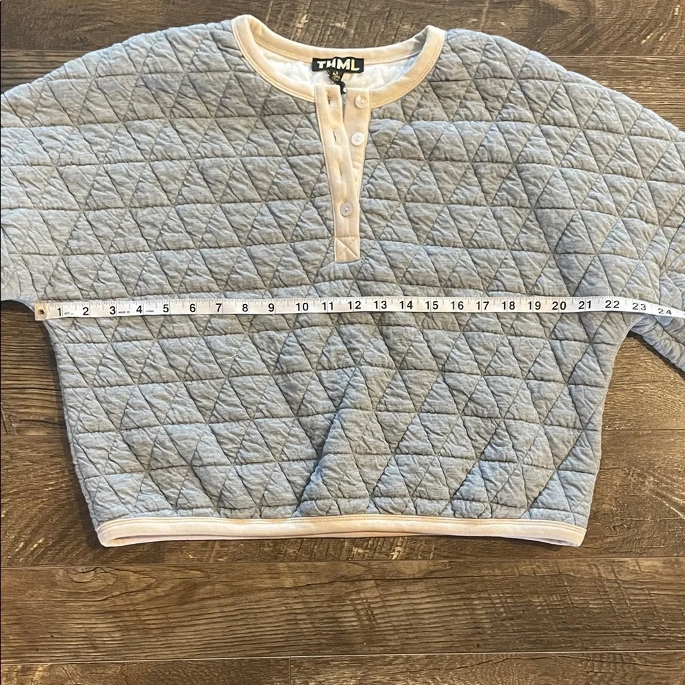 THML Light Grey Quilted Sweatshirt - Picture 8 of 9